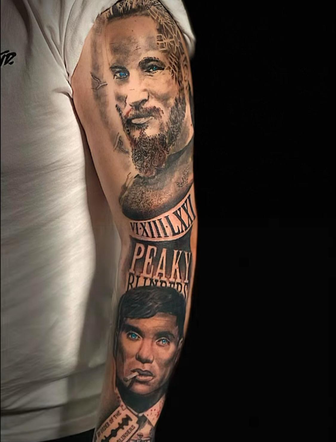 Tatuaje en brazo realizado en Royal Brand Valencia